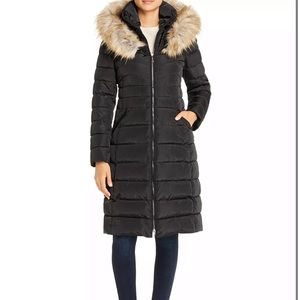 LAUNDRY Faux Fur-Trim Puffer Coat